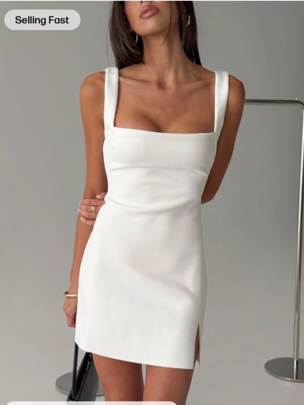 Princess Polly Bombshell White Square Neck Mini Dress. NWT.
